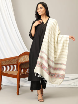 Onesize Snowy Embrace Acrylic Woolen Stole - Winter Stoles