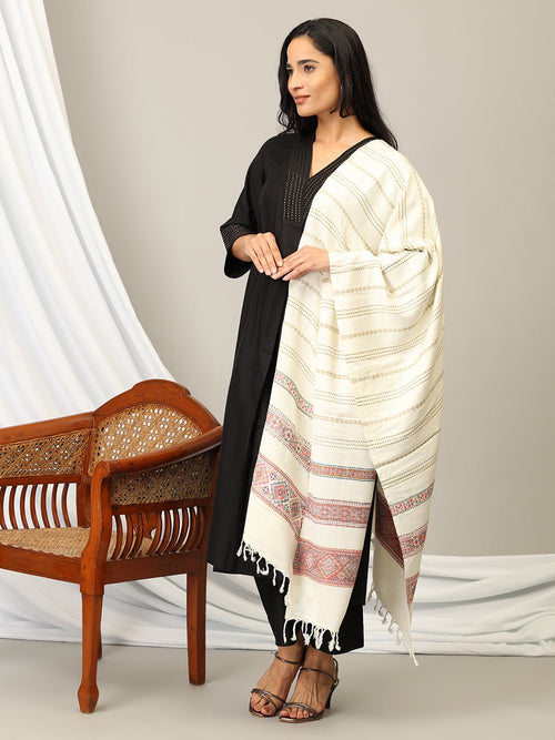 Onesize Snowy Embrace Acrylic Woolen Stole - Winter Stoles