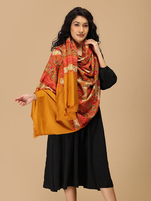 Sunehri Stitches Embroidered Woolen Stoles - Winter Stoles