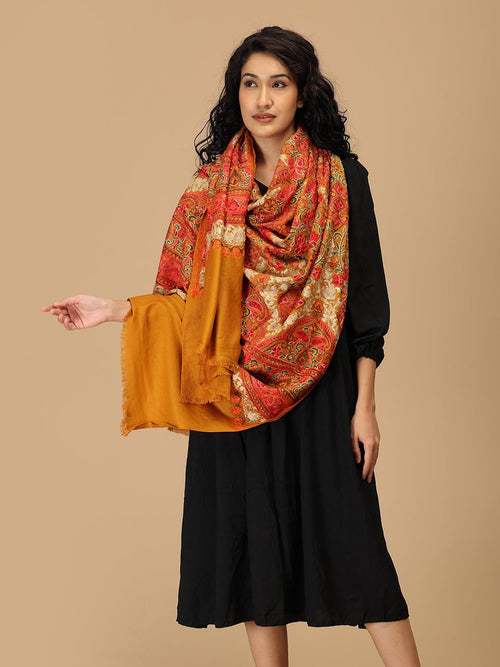 Sunehri Stitches Embroidered Woolen Stoles - Winter Stoles