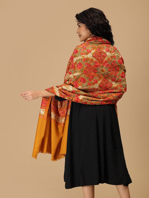 Sunehri Stitches Embroidered Woolen Stoles - Winter Stoles