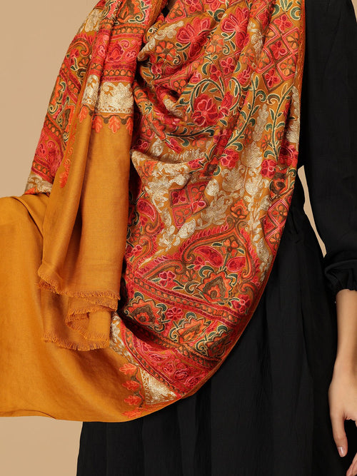 Sunehri Stitches Embroidered Woolen Stoles - Winter Stoles