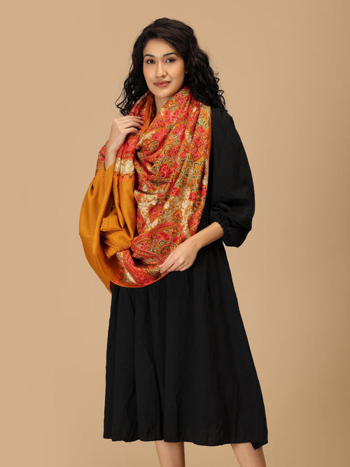 Sunehri Stitches Embroidered Woolen Stoles - Winter Stoles