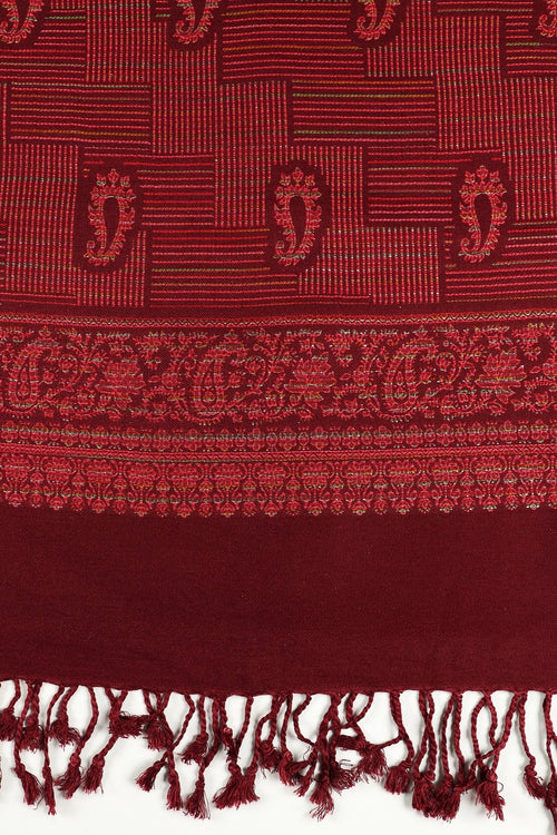 Onesize Wine Wrap Acrylic Woolen Stole - Winter Stoles