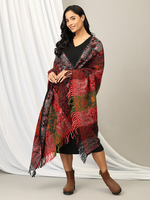 Onesize Winter Wonderland Acrylic Woolen Shawl - Winter Stoles