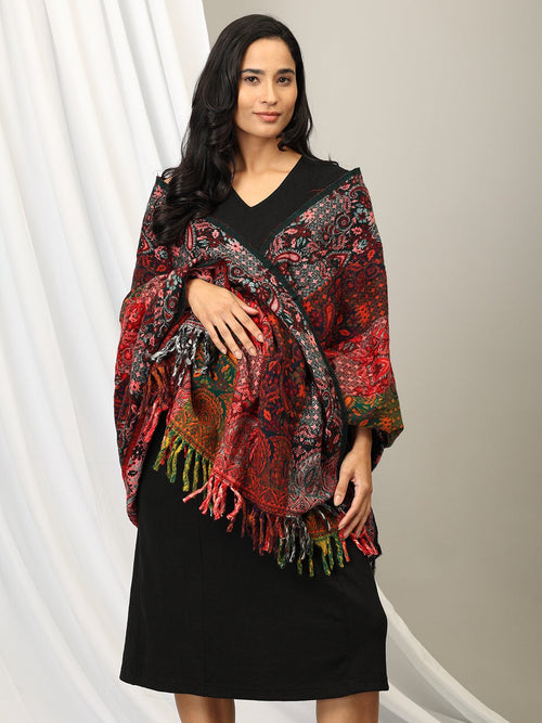 Onesize Winter Wonderland Acrylic Woolen Shawl - Winter Stoles