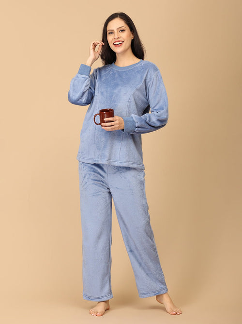 S Azure Snuggle Women's Fleece Loungewear Set - Womens's Loungewear