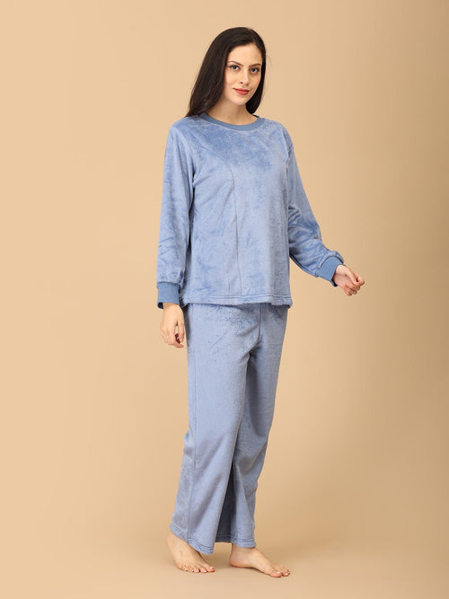 S Azure Snuggle Women's Fleece Loungewear Set - Womens's Loungewear