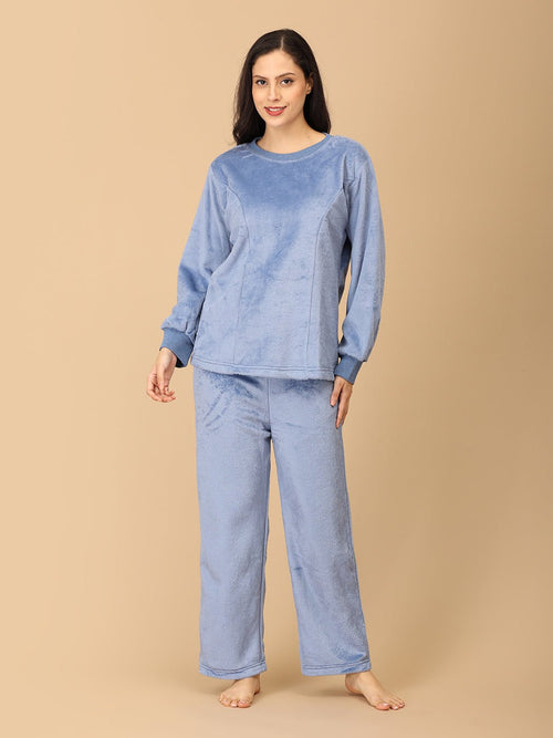 S Azure Snuggle Women's Fleece Loungewear Set - Womens's Loungewear