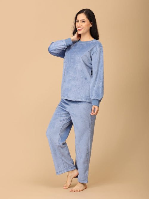 S Azure Snuggle Women's Fleece Loungewear Set - Womens's Loungewear