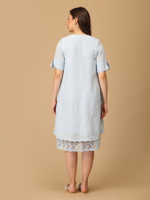 Blue Barely Blue Linen Women's Dress - Women's Dress