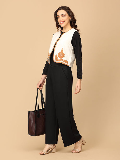 Beige the Way Women's Embroidered Vest Top - Women's Tops