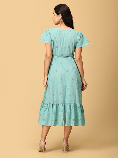 Blue - Blue Looming Beauty Women's Wrap Dress - Women's Dress