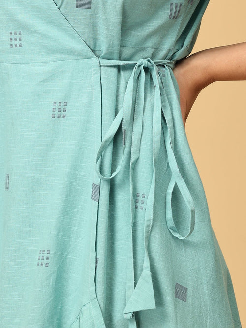 Blue - Blue Looming Beauty Women's Wrap Dress - Women's Dress