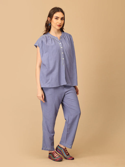 S Calmly Outlined Embroidered Women's Co ord Set - Women's Co - ord Set