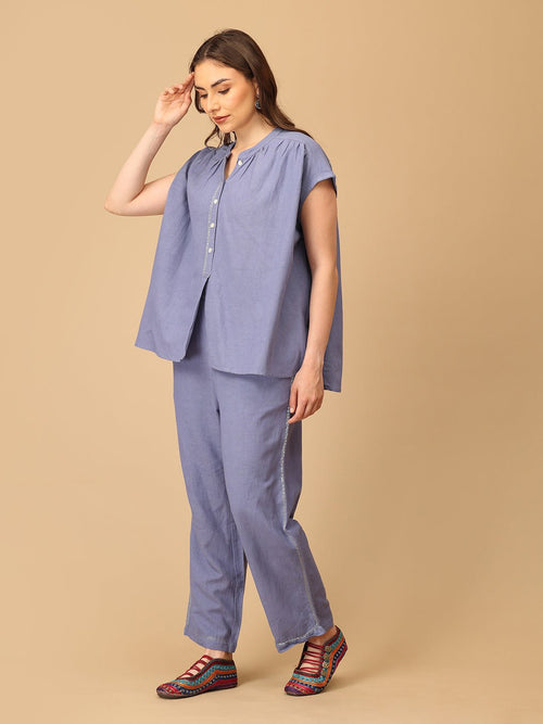 S Calmly Outlined Embroidered Women's Co ord Set - Women's Co - ord Set