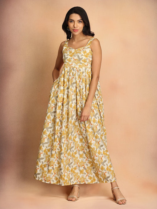 Beige Multi Canary Charm Women's Dress - Women's Dress