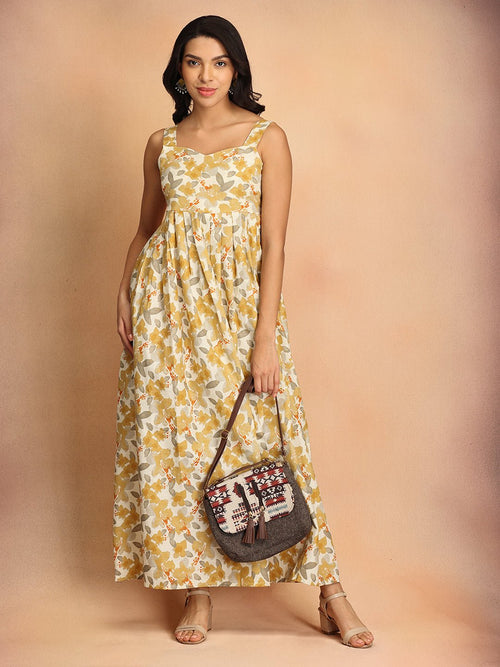 Beige Multi Canary Charm Women's Dress - Women's Dress