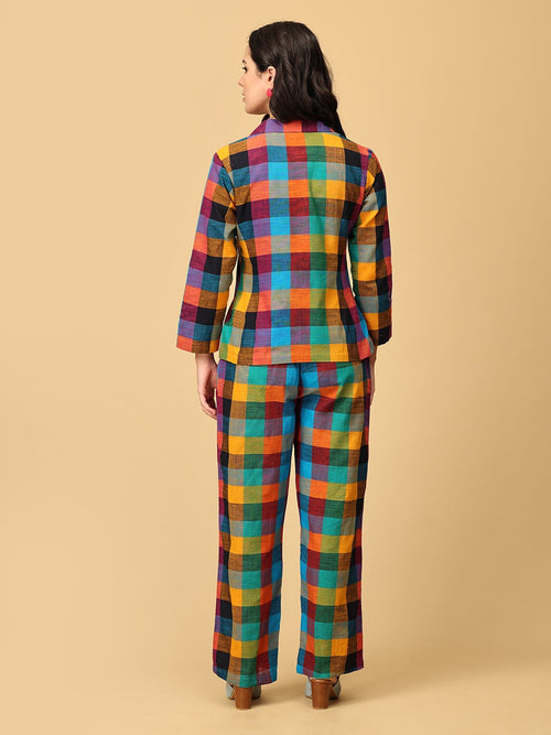 S Checkmate Chic Women's Trouser and Jacket Set - Women's Co - ord Set