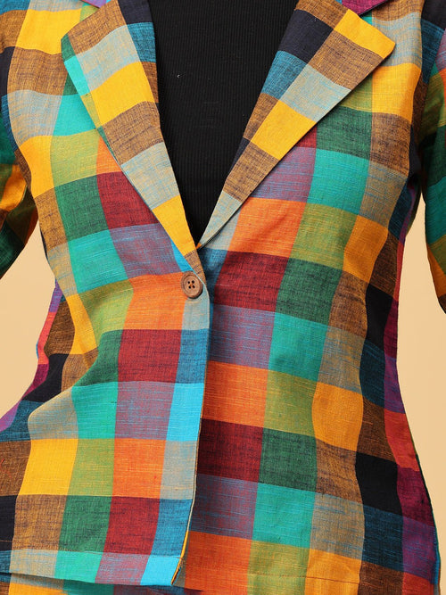 S Checkmate Chic Women's Trouser and Jacket Set - Women's Co - ord Set