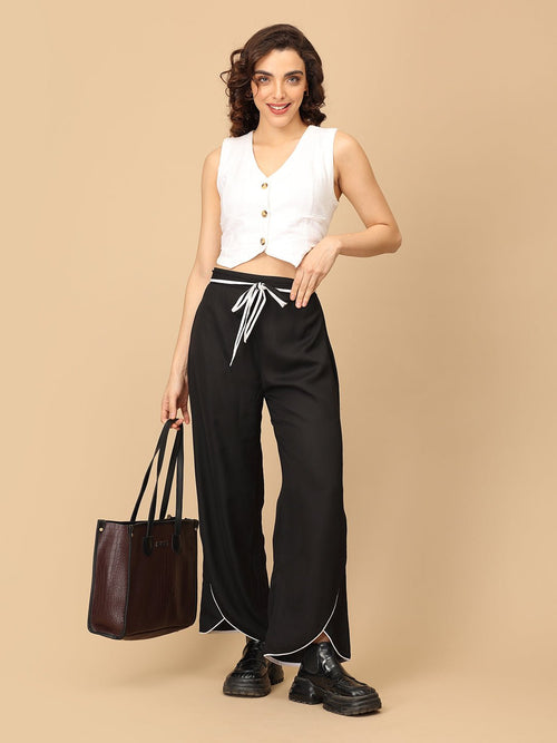 Classic Contrast Women's Trousers - Women's Bottoms