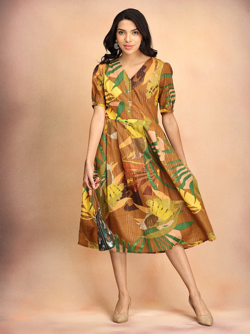 Multi Clay Canvas Women's Dress - Women's Dress