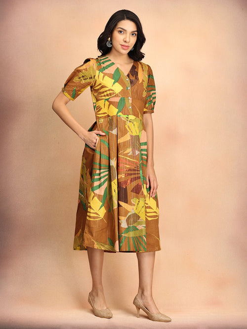 Multi Clay Canvas Women's Dress - Women's Dress