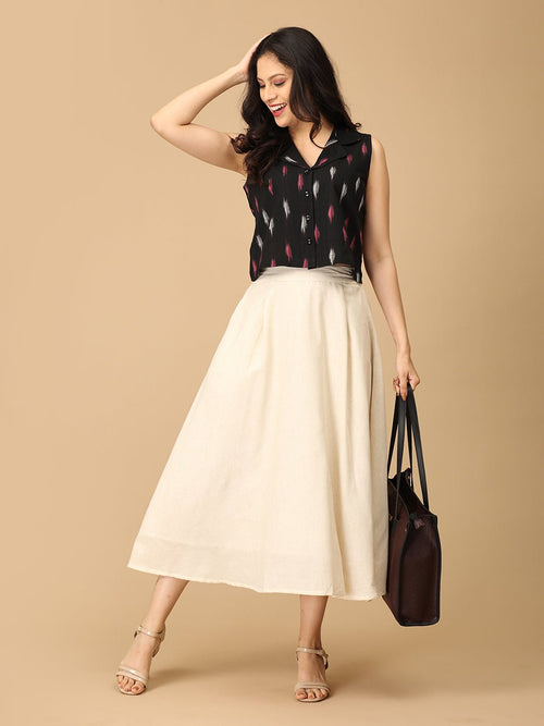 Dash & Dark Women's Skirt and Handloom Top Set - Women's Co-ord Set