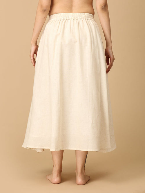 Black and White Dash & Dark Women's Skirt and Handloom Top Set - Women's Co-ord Set