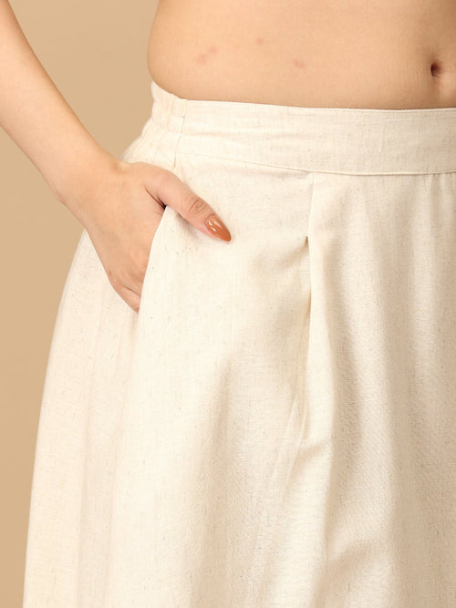 Black and White Dash & Dark Women's Skirt and Handloom Top Set - Women's Co-ord Set