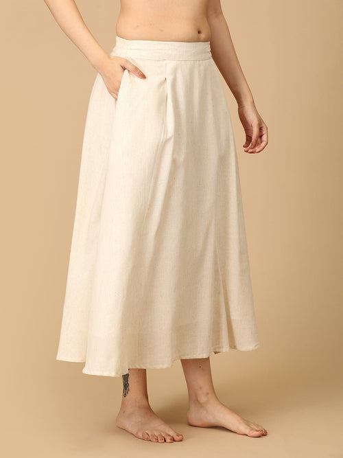 Black and White Dash & Dark Women's Skirt and Handloom Top Set - Women's Co-ord Set