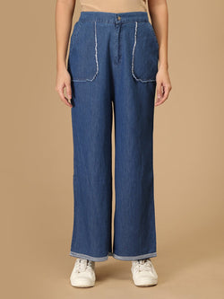 Blue Daylight Denim Women's Culotte Trousers - Women's Bottoms