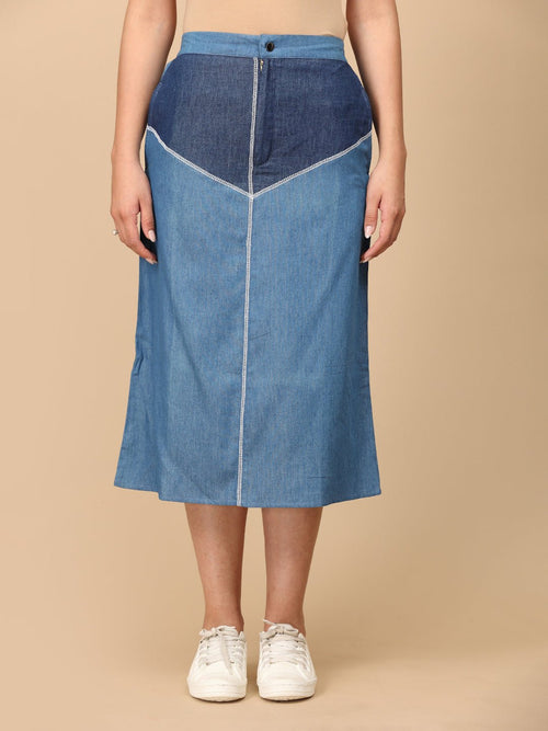 S Denim Chambray Women's Skirt - Women's Bottoms