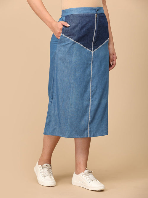 S Denim Chambray Women's Skirt - Women's Bottoms