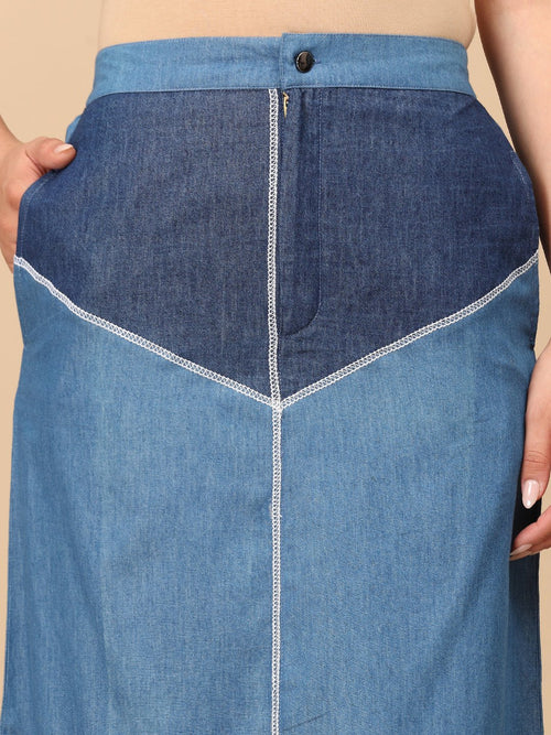 S Denim Chambray Women's Skirt - Women's Bottoms
