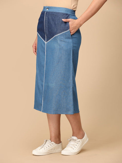S Denim Chambray Women's Skirt - Women's Bottoms
