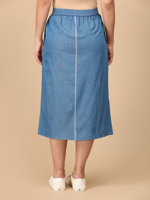 S Denim Chambray Women's Skirt - Women's Bottoms