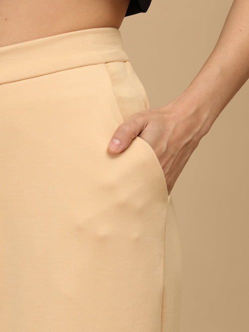 Beige Dunévra Women's Formal Trousers - Women's Bottoms