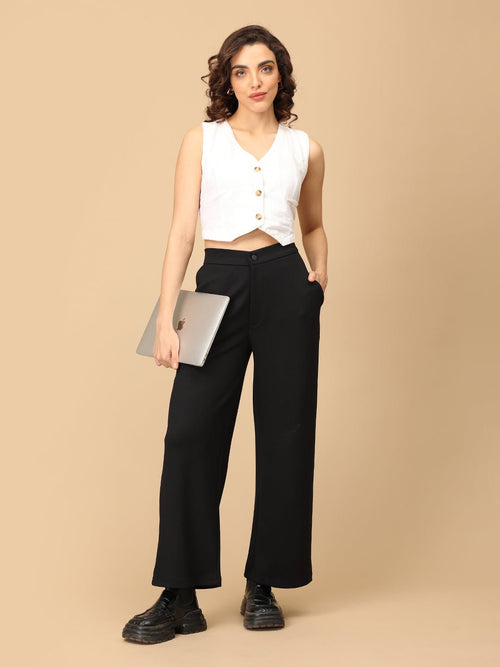 Black Ebonaire Women's Formal Trousers - Women's Bottoms