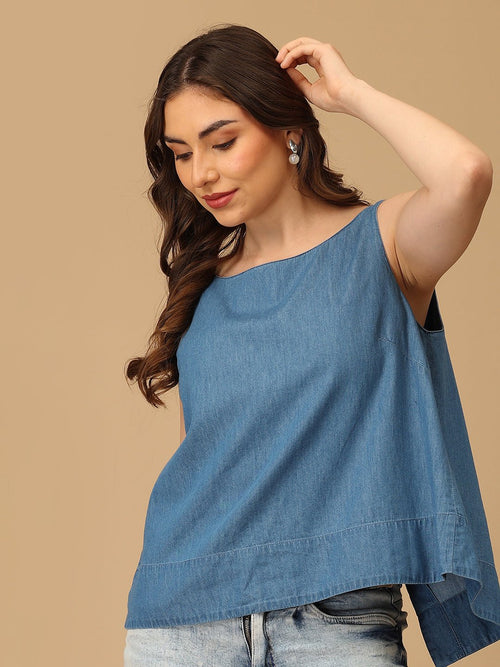 Blue Fadeaway Women's Sleeveless Top - Women's Tops