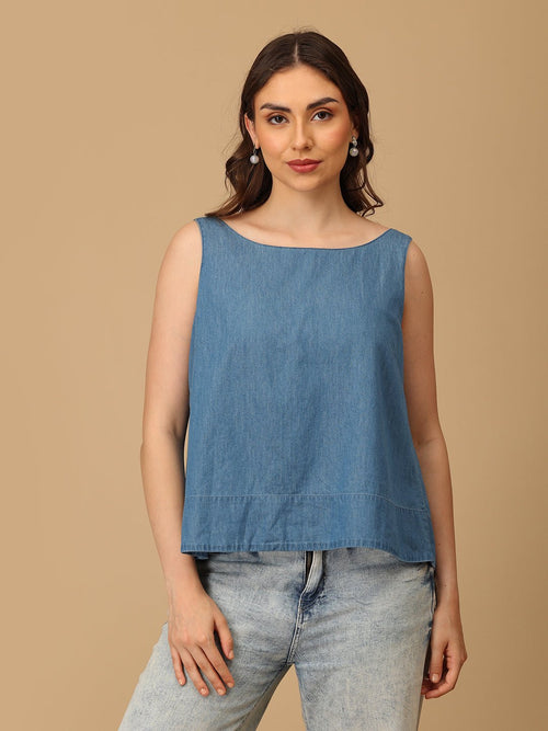 Blue Fadeaway Women's Sleeveless Top - Women's Tops
