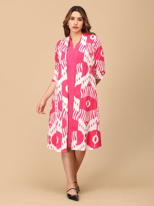 S Fired Up Fuschia Women's Shacket Dress - Women's Dress