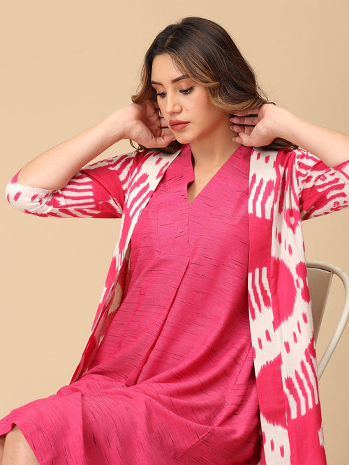 S Fired Up Fuschia Women's Shacket Dress - Women's Dress