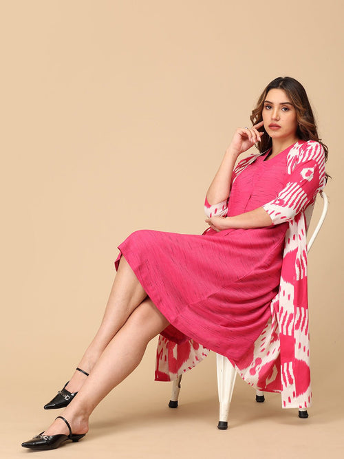 S Fired Up Fuschia Women's Shacket Dress - Women's Dress