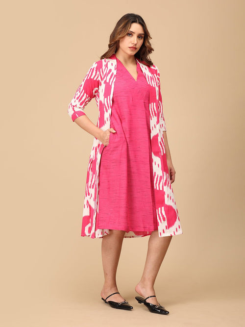 S Fired Up Fuschia Women's Shacket Dress - Women's Dress