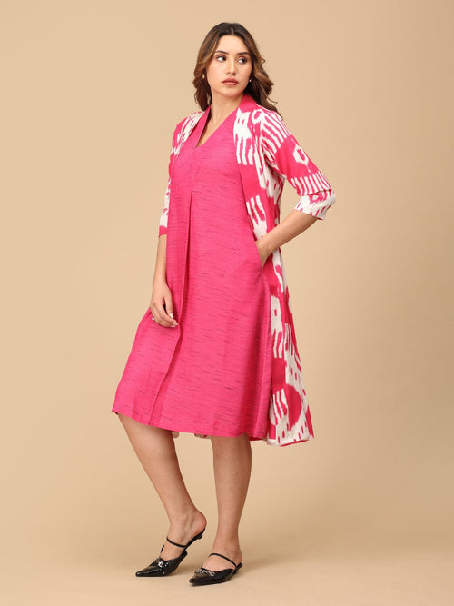 S Fired Up Fuschia Women's Shacket Dress - Women's Dress