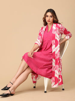 S Fired Up Fuschia Women's Shacket Dress - Women's Dress