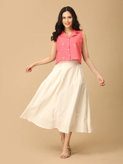 Flare & Fizz Women's Skirt and Handloom Top Set - Women's Co-ord Set