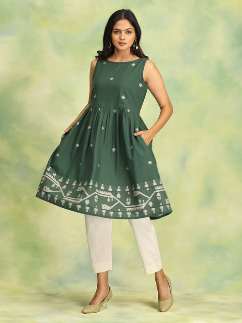 Green Grin & Green It Women's Handloom Co-ord Set - Women's Co-ord Set