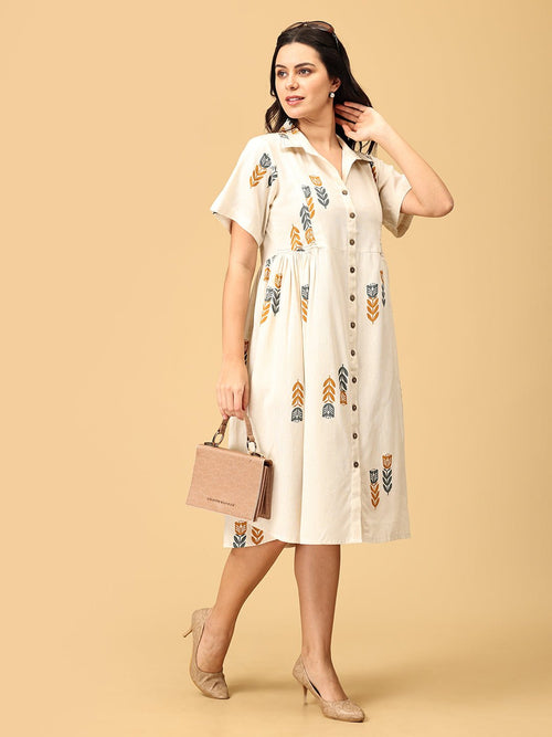 Off White Ivory Éclat Khadi Women's Dress - Women's Dress